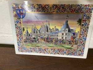 lot 310 image: French tile with depiction on front