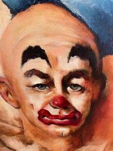 lot 401 image: Original D Levine  Clown  Painting