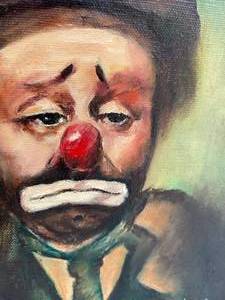 lot 404 image: Lot of 2 Original D Levine  Clown  Paintings 14 x 13
