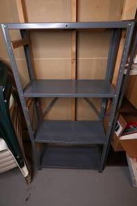 lot 302 image: Grey metal Shelf