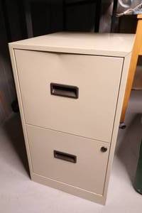 lot 366 image: Two Drawer Beige File Cabinet