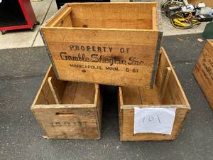 lot 101 image: Three Rustic Crates 23X13X13