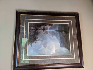 lot 15 image: In The Mountains by Albert Bisertadt Framed Work of Art