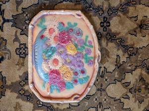 lot 21 image: Stone Floral Art with Hanging Wire