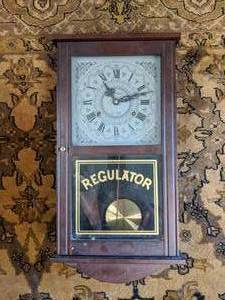 lot 25 image: Regulator Wall Hanging Clock