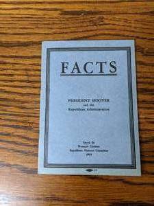 lot 3 image: Facts by President Hoover- 1932
