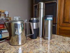 lot 170 image: Lot of Travel Mugs and Perculator