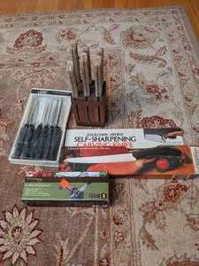 lot 177 image: Lot of Kitchen Knives and Sharpeners