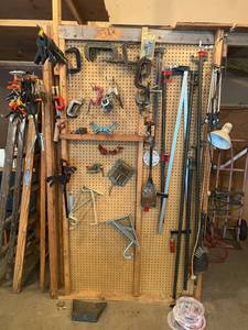 lot 208 image: Mega Lot of Wood clamps and accessories