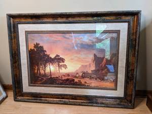 lot 16 image: The Oregon Trail 1869 Framed Artwork 46x34