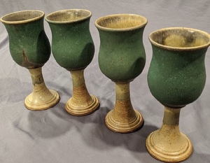lot 21 image: Four Goblets in Matte Glaze