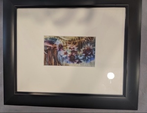 lot 60 image: LeAnn Bjork Watercolor and Antique Needlepoint