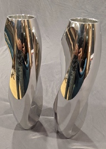 lot 53 image: Pair of Tall Nambe Twist Vases