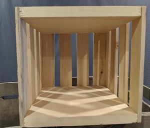 lot 81 image: 5 New Rustic Wood Crates Totes