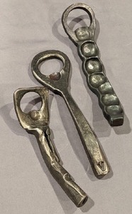 lot 86 image: Hot off the anvil 3 Artisan Forged Bottle Openers