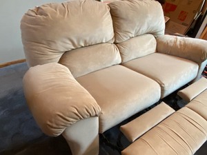 lot 2 image: Microsuede Love Seat and Sofa