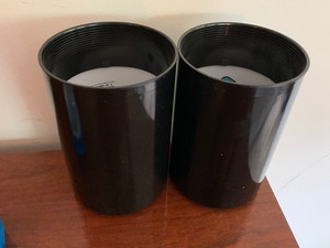 lot 120 image: Ikea Black Canister Lamps