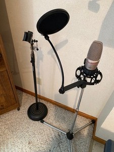 lot 138 image: Microphone Stand Lot with an AKG Microphone