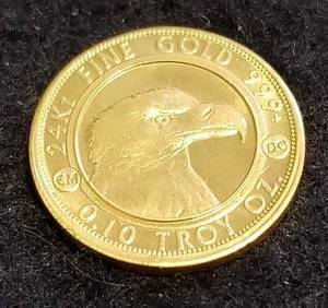 lot 01 image: 2015 110th OZ. .999 FINE GOLD PROSPECTOR