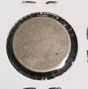 lot 10 image: 1867 no rays US SHIELD NICKEL