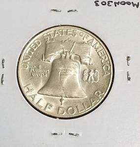 lot 13 image: 1958-D FRANKLIN HALF DOLLAR BU