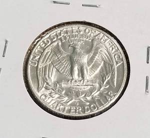 lot 28 image: 1958-D WASHINGTON QUARTER GEM BU