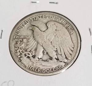 lot 42 image: 1928-S WALKING LIBERTY SILVER HALF DOLLAR