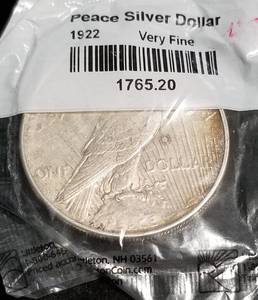 lot 43 image: 1922 PEACE SILVER DOLLAR