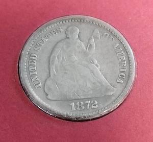 lot 01-A image: 1872 SEATED LIBERTY HALF DIME