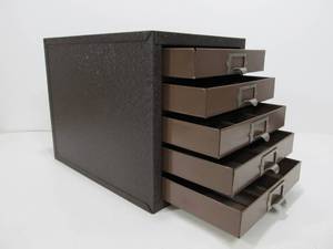 lot 42 image: LIKE NEW Vintage Industrial Metal KENNEDY 5-Drawer Cabinet