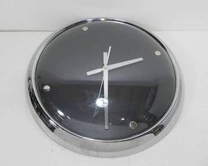 lot 61 image: Vintage 80s ICHIKO Aluminum Chrome & Convex Glass Wall Clock