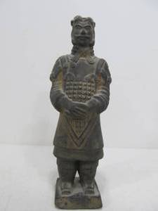lot 62 image: Larger Vintage Terra Cotta Chinese Soldier Statue