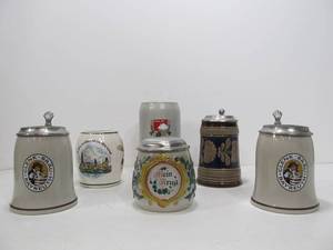 lot 65 image: Lot of Vintage German Beer Steins & Mugs