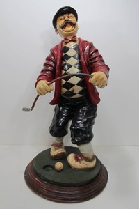 lot 70 image: Large Angry Golfer Figural Statue