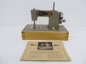 lot 73 image: Vintage US Zone Germany Childs Toy SEW E-Z Sewing Machine wOriginal Box