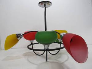 lot 89 image: New Colorful Glass Hanging Lamp Light Fixture
