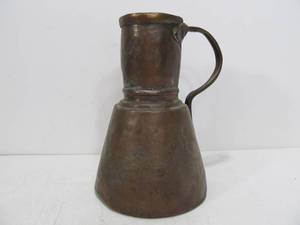 lot 93 image: Early Antique Copper Pitcher