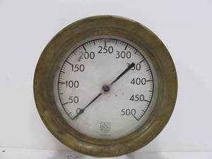 lot 98 image: Large Heavy Duty Industrial ASHCROFT Brass Gauge