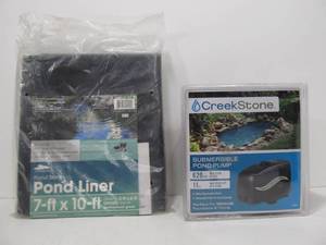 lot 115 image: Brand New Submersible Pond Pump & Pond Liner