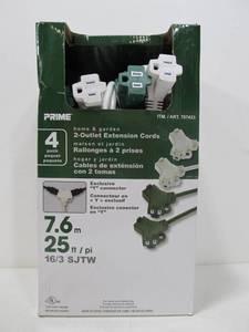 lot 116 image: Brand New Box of 4 Heavy Duty Dual Y Double Outlet Extension Cords