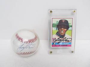 lot 130 image: Autographed TONY OLIVA Baseball & Card