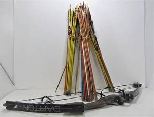 lot 170 image: LARGE Lot of ArcheryHunting Arrows & Compound Bow