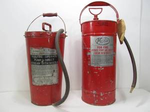 lot 171 image: 2 Vintage Large Fire Extinguisher Pumps