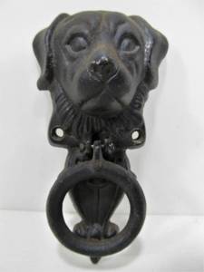 lot 178 image: Vintage Cast Iron Dog Head Door Knocker