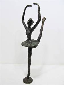 lot 179 image: Solid Bronze Ballet Dancer Sculpture