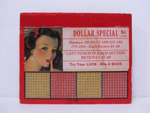 lot 230 image: Vintage 1940s Pinup Girl Punch Card