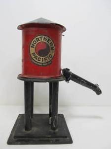 lot 251 image: Vintage 1950s era Folk Art Northern Pacific Railroad Water Tower