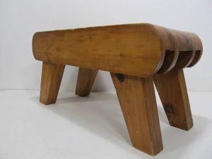 lot 256 image: Vintage Heavy Duty Deco Wood Stool