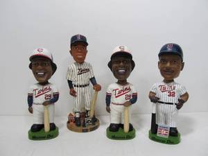 lot 272 image: Lot of 4 MN Twins Bobbleheads - 3 Rod Carew & Dave Winfield