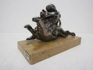 lot 18 image: Signed KEDEM Sterling Silver Sculpture on Marble Base